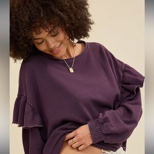 Aerie Ruffle Sleeve Sweatshirt *NWT*